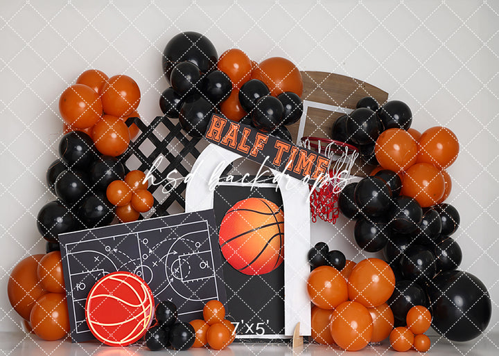 Halftime Hoops – Basketball Cake Smash Photography Backdrop