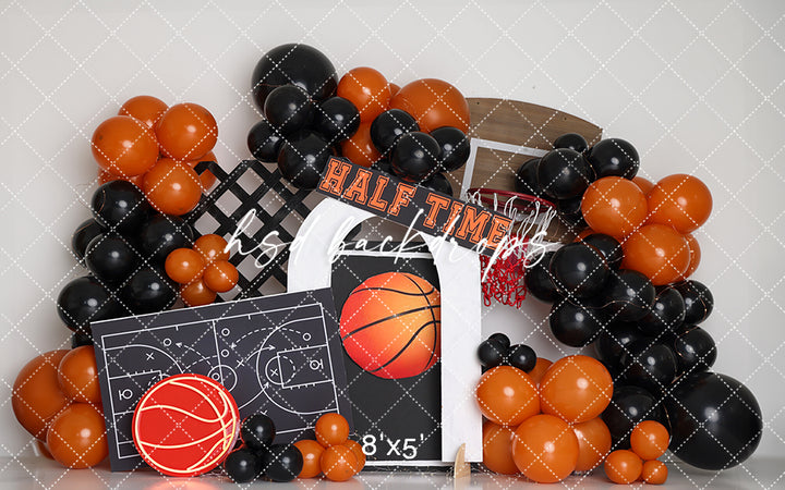 Halftime Hoops – Basketball Cake Smash Photography Backdrop