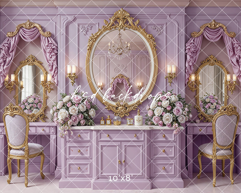 Lavender Vanity Dream – Princess Dressing Room Backdrop
