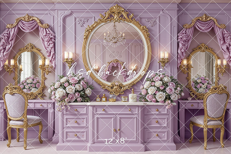 Lavender Vanity Dream – Princess Dressing Room Backdrop