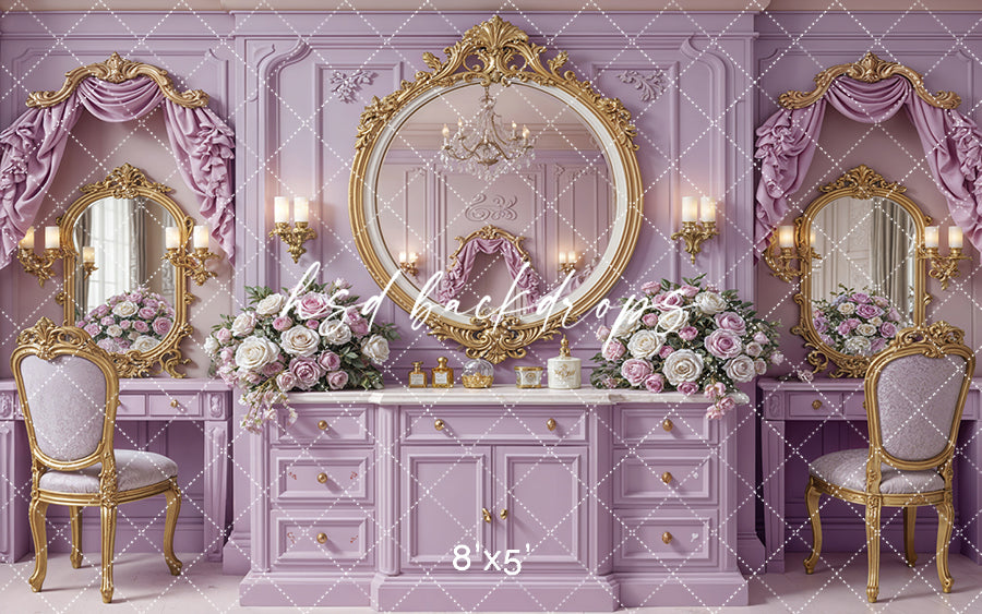Lavender Vanity Dream – Princess Dressing Room Backdrop