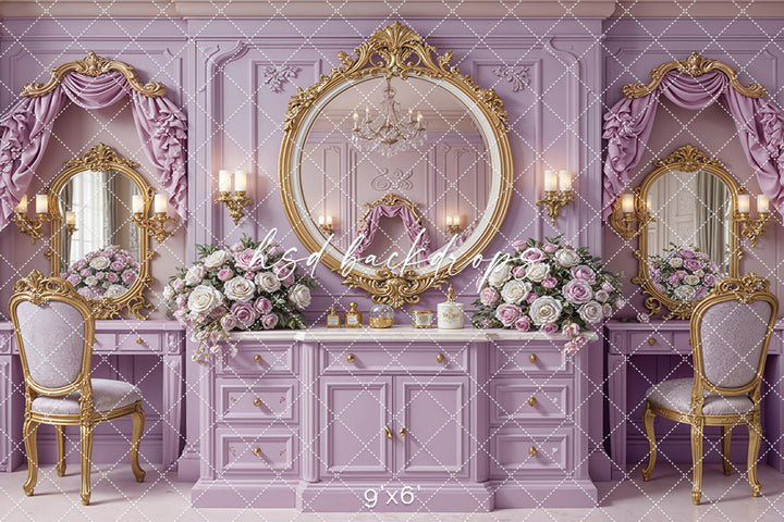 Lavender Vanity Dream – Princess Dressing Room Backdrop