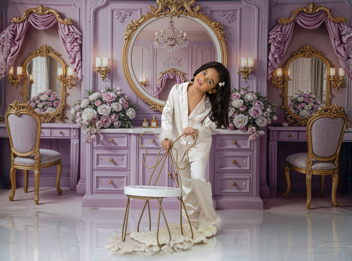 Lavender Vanity Dream – Princess Dressing Room Backdrop