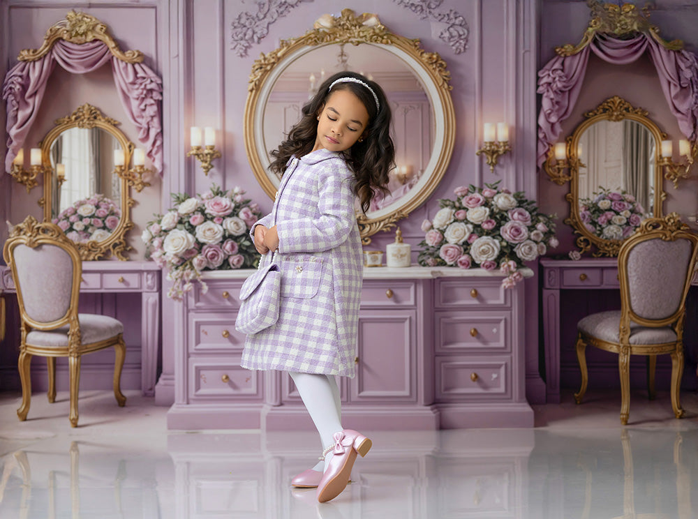 Lavender Vanity Dream – Princess Dressing Room Backdrop