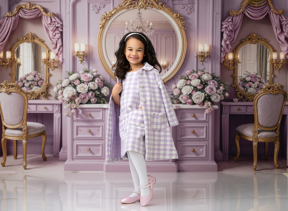 Lavender Vanity Dream – Princess Dressing Room Backdrop