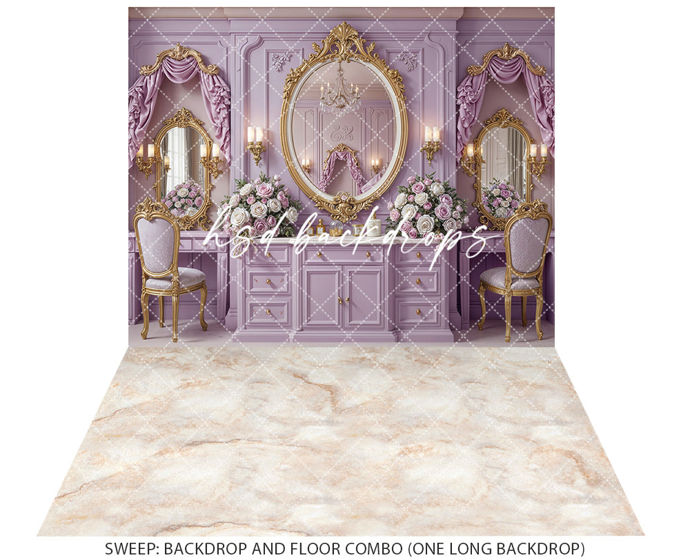 Lavender Vanity Dream – Princess Dressing Room Backdrop