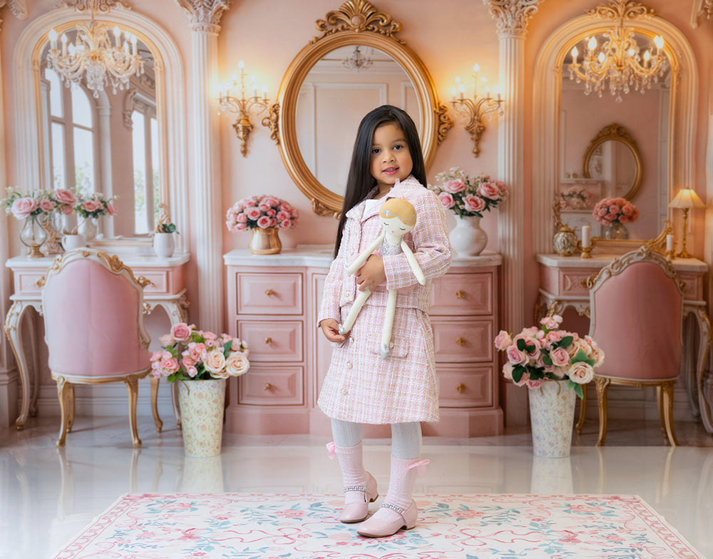 Blush Vanity Palace – Pink Princess Dressing Room Backdrop