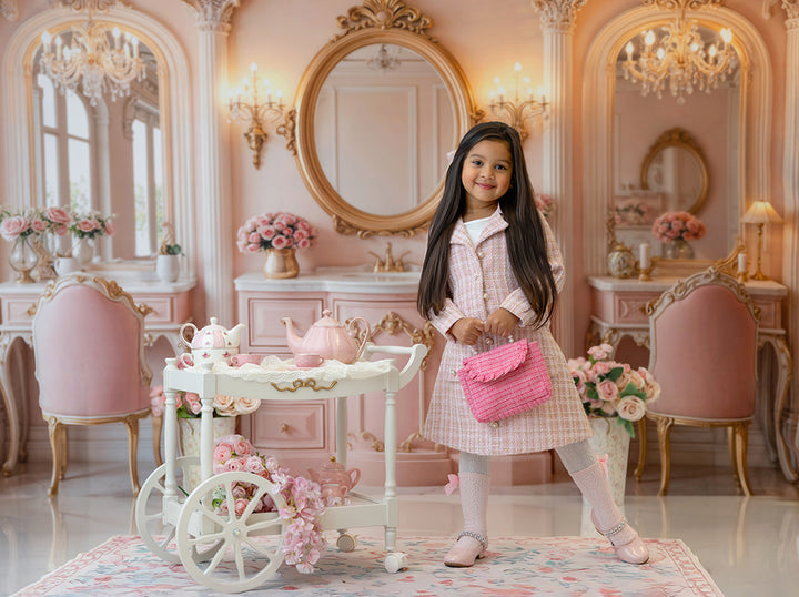 Blush Vanity Palace – Pink Princess Dressing Room Backdrop