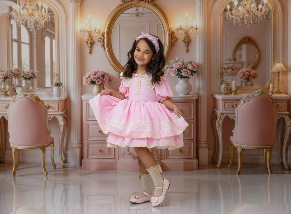 Blush Vanity Palace – Pink Princess Dressing Room Backdrop