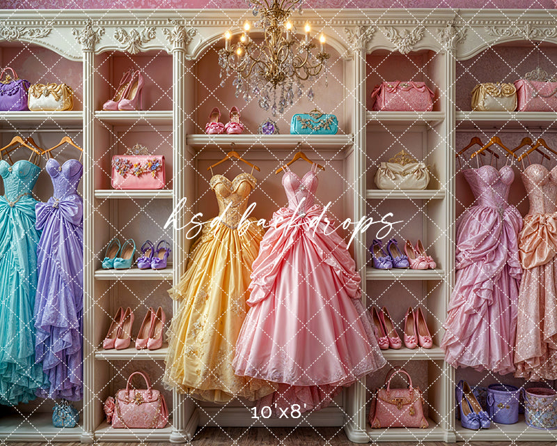 Princess Dress Closet Photo Background