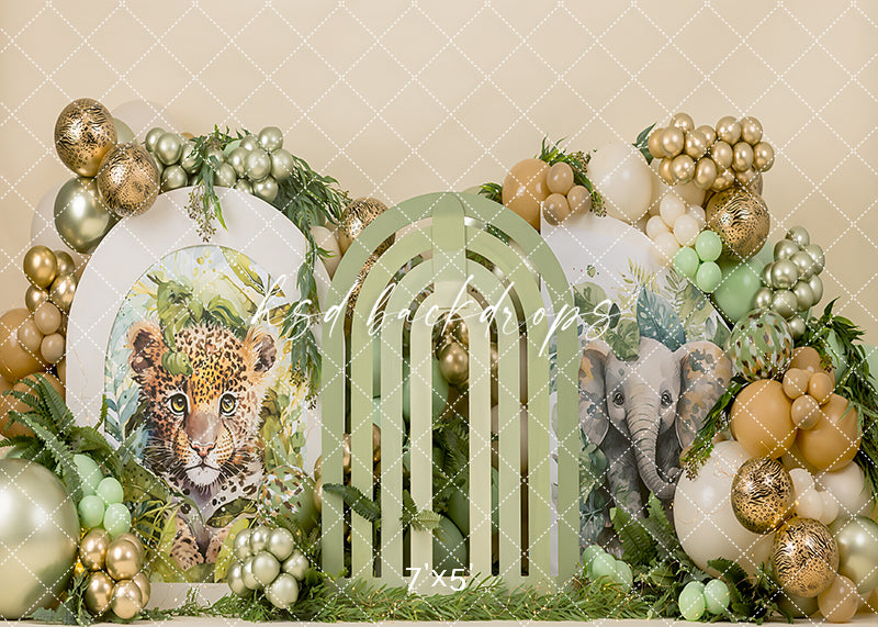 Safari Baby Bash – Jungle Animal Cake Smash Backdrop