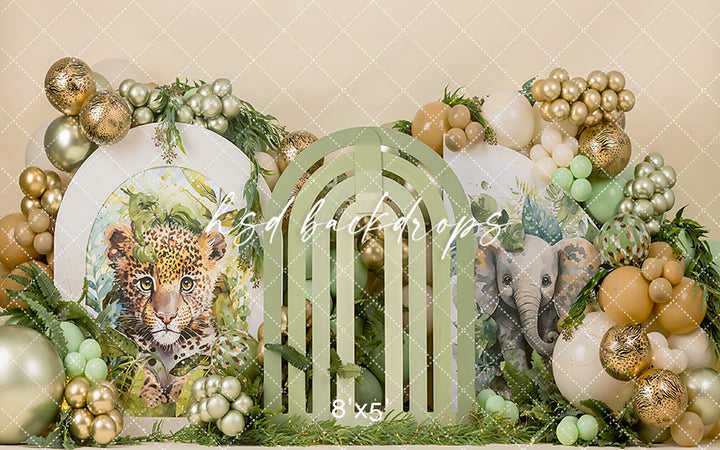 Safari Baby Bash – Jungle Animal Cake Smash Backdrop