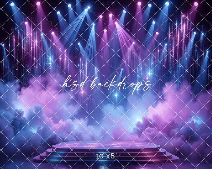 Neon Starlight Stage Backdrop –  Pop Star Party Photography