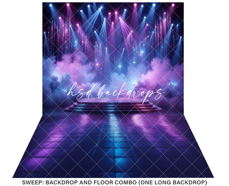 Neon Starlight Stage Backdrop –  Pop Star Party Photography