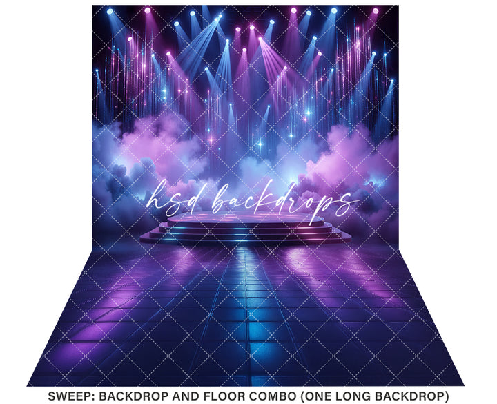Neon Starlight Stage Backdrop –  Pop Star Party Photography