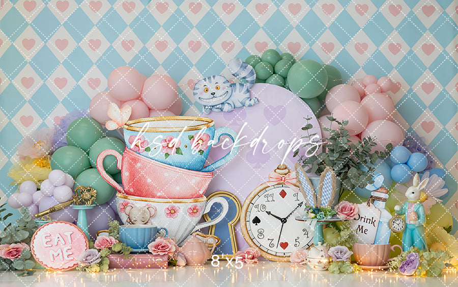 Mad Hatter’s Tea Party – Whimsical Alice in Wonderland Backdrop