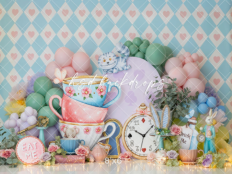 Mad Hatter’s Tea Party – Whimsical Alice in Wonderland Backdrop
