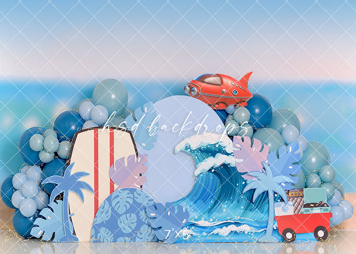Name: Ohana Surf Shack – Tropical Beach Waves Backdrop