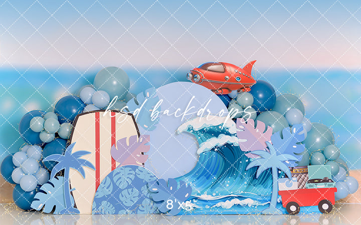 Name: Ohana Surf Shack – Tropical Beach Waves Backdrop