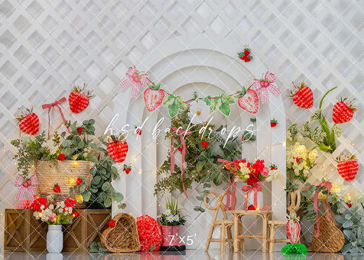 Sweet Strawberry Patch – Summer Cake Smash Backdrop