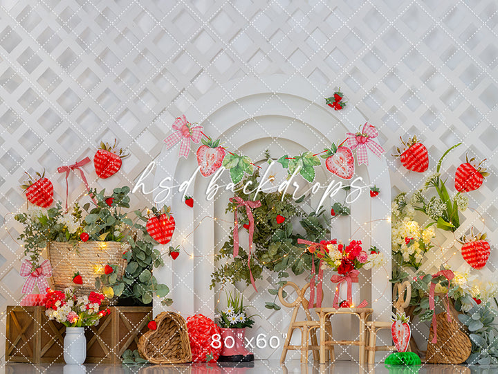 Sweet Strawberry Patch – Summer Cake Smash Backdrop