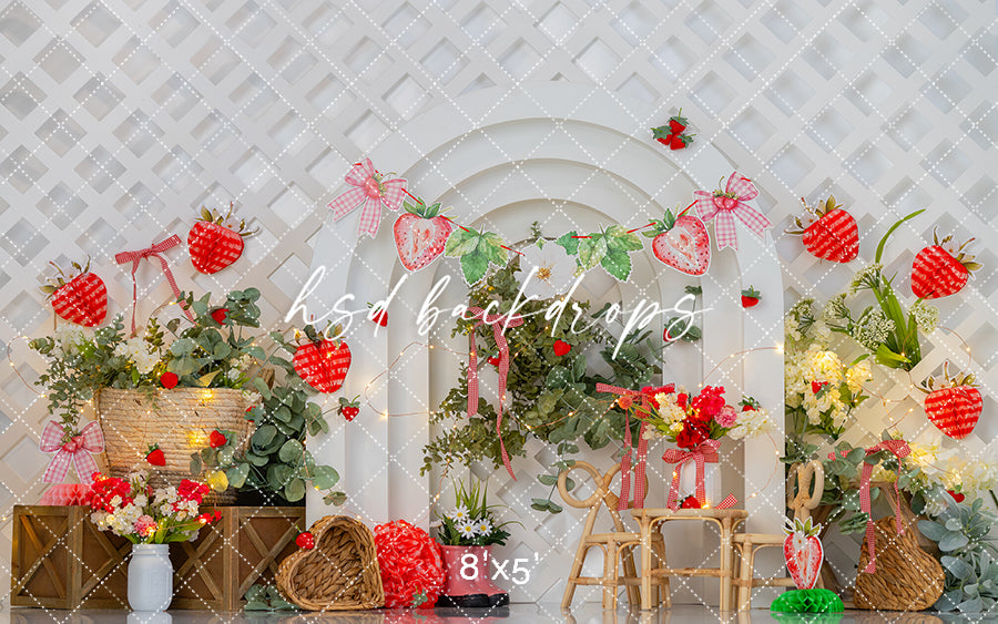 Sweet Strawberry Patch – Summer Cake Smash Backdrop