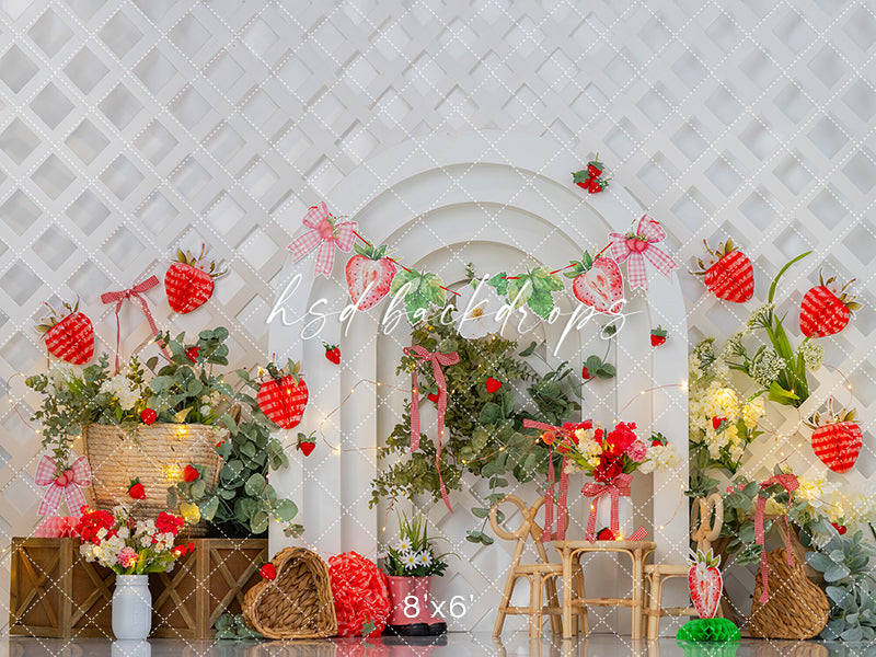 Sweet Strawberry Patch – Summer Cake Smash Backdrop