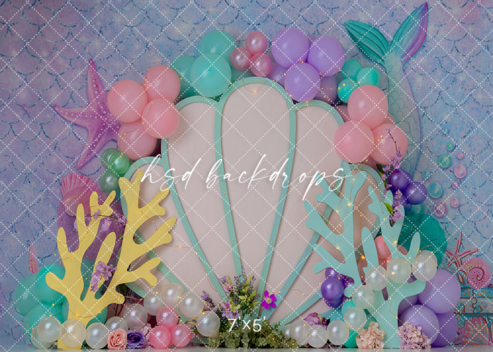 Under the Sea Shell – Mermaid Cake Smash Backdrop