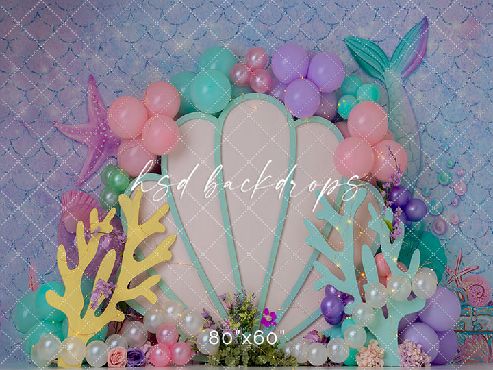 Under the Sea Shell – Mermaid Cake Smash Backdrop