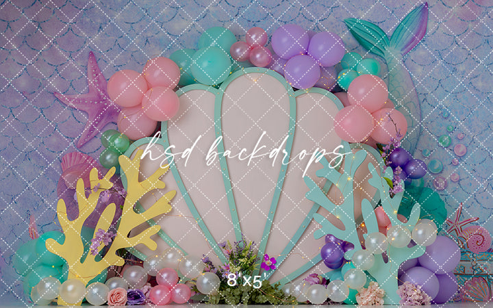 Under the Sea Shell – Mermaid Cake Smash Backdrop