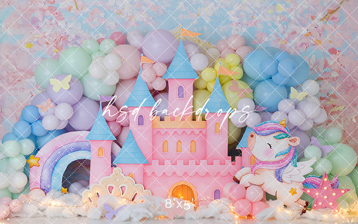 Unicorn Kingdom – Pastel Castle Photography Backdrop