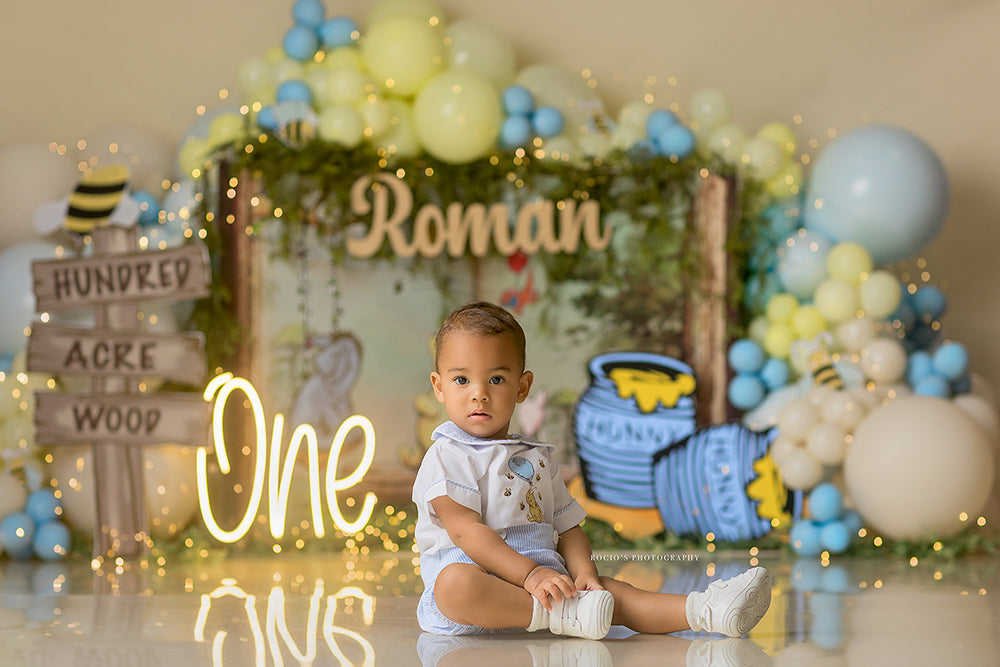 Hundred Acre Celebration – Cake Smash Photography Backdrop