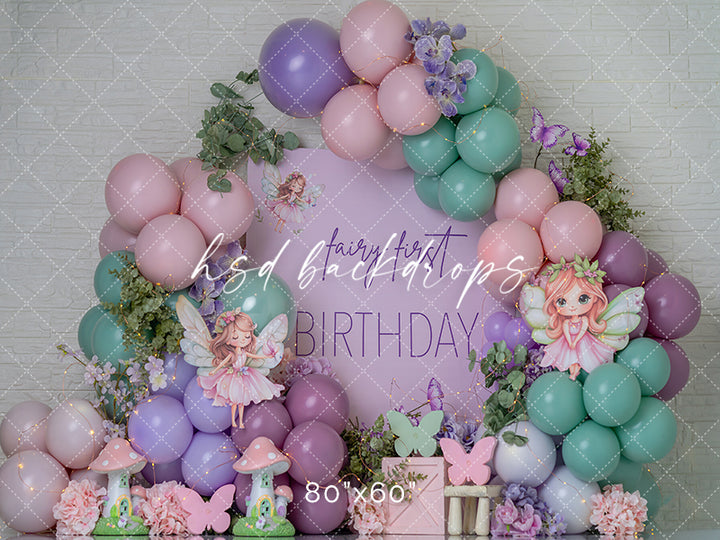 Fairy First Birthday – Pastel Balloon Photography Backdrop