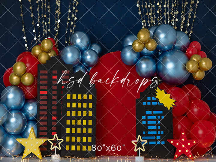 Super City Smash – Superhero Birthday Photography Backdrop
