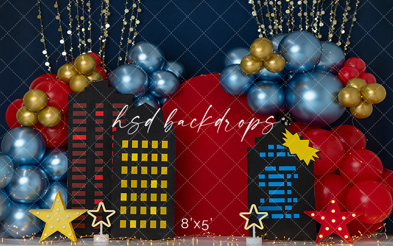 Super City Smash – Superhero Birthday Photography Backdrop