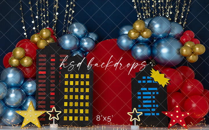 Super City Smash – Superhero Birthday Photography Backdrop