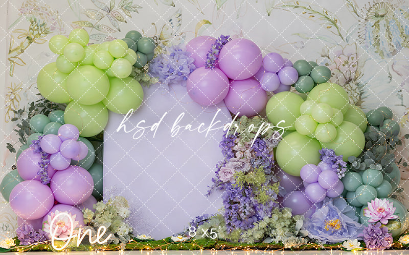 Pastel Garden One – Whimsical Balloon Birthday Backdrop