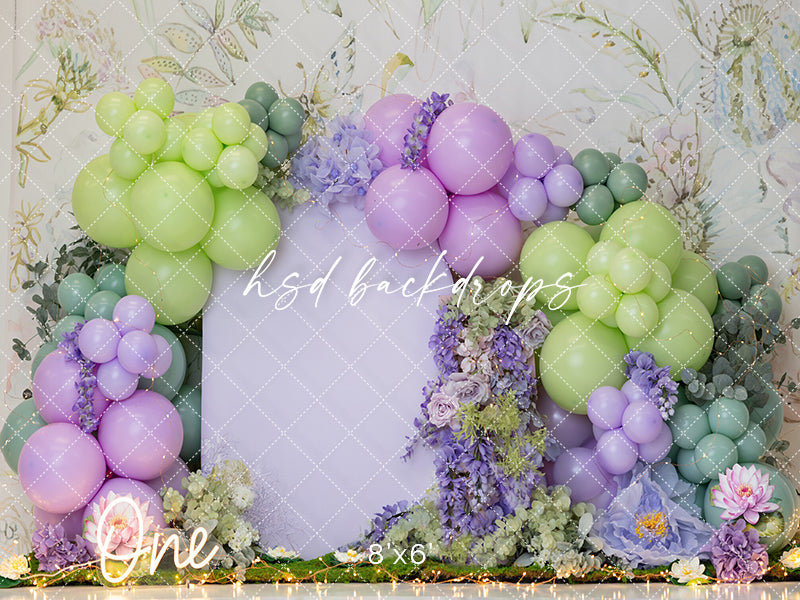 Pastel Garden One – Whimsical Balloon Birthday Backdrop