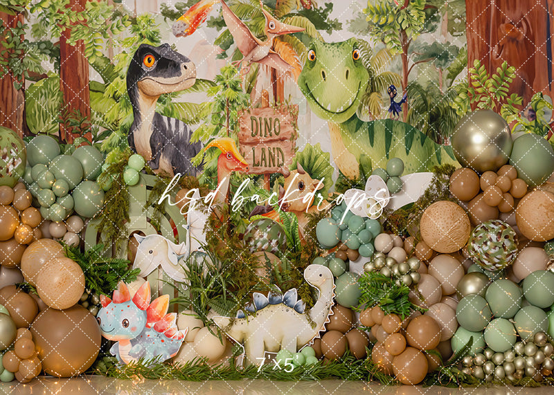 Dino Land Adventure – Jungle Dinosaur Cake Smash Backdrop