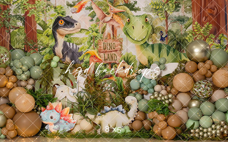 Dino Land Adventure – Jungle Dinosaur Cake Smash Backdrop