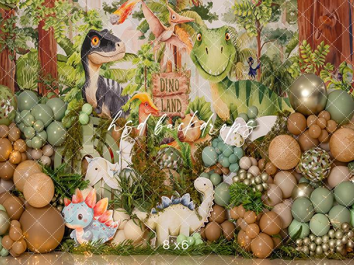 Dino Land Adventure – Jungle Dinosaur Cake Smash Backdrop