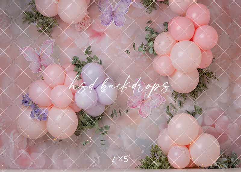 Pastel Butterfly Dreamscape – Balloon Garden Backdrop