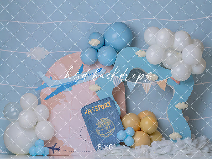 Passport to Fun – Travel-Themed Cake Smash Backdrop
