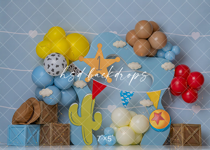 Wild West One – Cowboy Birthday Cake Smash Backdrop
