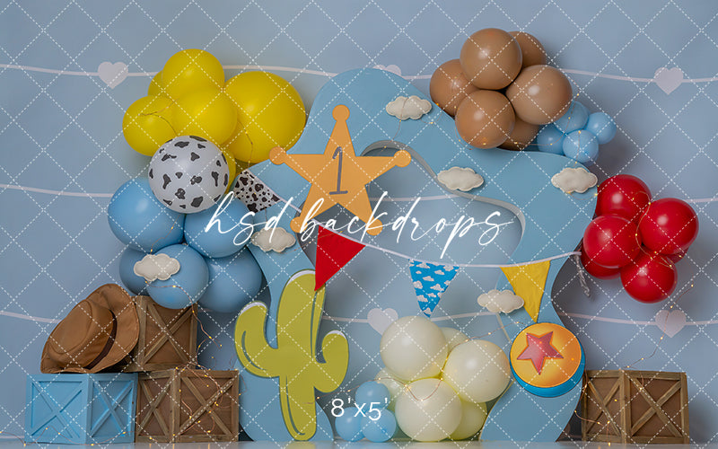 Wild West One – Cowboy Birthday Cake Smash Backdrop