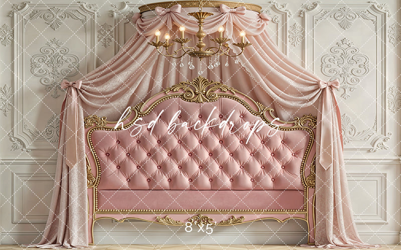 Rose Velvet Chateau – Elegant Headboard Backdrop
