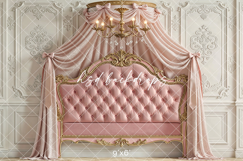 Rose Velvet Chateau – Elegant Headboard Backdrop