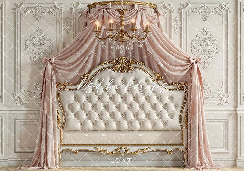 Blush Ivory Canopy – Elegant Princess Headboard Backdrop