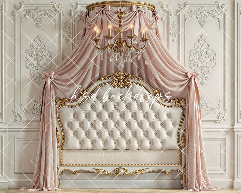Blush Ivory Canopy – Elegant Princess Headboard Backdrop