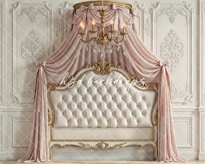 Blush Ivory Canopy – Elegant Princess Headboard Backdrop
